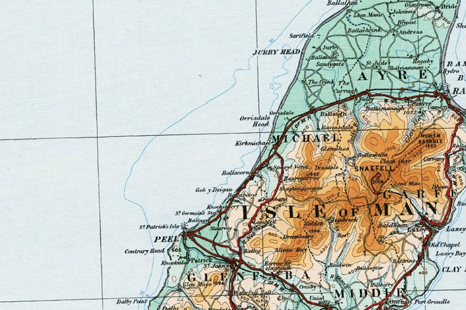 A map of the Isle of Man